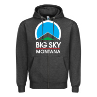 Charcoal Heather big sky montana Zipper Hoodie - linhVisuals