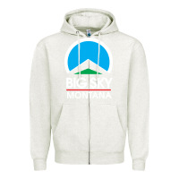 Oatmeal Heather big sky montana Zipper Hoodie - linhVisuals
