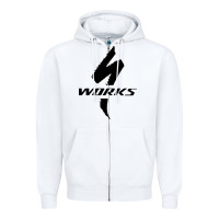 White Specialized Bikes Bicycle Zipper Hoodie - linhVisuals