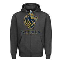Charcoal Heather st pius x high school athletics Zipper Hoodie - linhVisuals