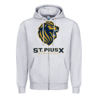 Heather Grey st pius x high school athletics Zipper Hoodie - linhVisuals