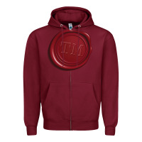 Burgundy taskmaster seal Zipper Hoodie - linhVisuals