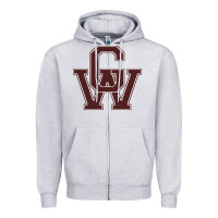Heather Grey george washington high school Zipper Hoodie - linhVisuals