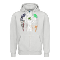 Dove Grey irish american usa flag celtic cross st patrick's day premium t shirt Zipper Hoodie - linhVisuals
