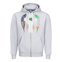 Heather Grey irish american usa flag celtic cross st patrick's day premium t shirt Zipper Hoodie - linhVisuals