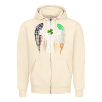 Sandshell irish american usa flag celtic cross st patrick's day premium t shirt Zipper Hoodie - linhVisuals