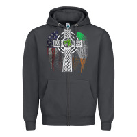 Smoke irish american usa flag celtic cross st patrick's day premium t shirt Zipper Hoodie - linhVisuals