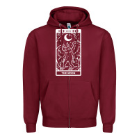Burgundy mothman   the moon Zipper Hoodie - linhVisuals