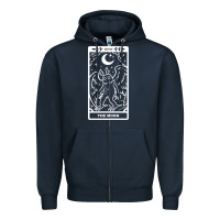 Navy mothman   the moon Zipper Hoodie - linhVisuals