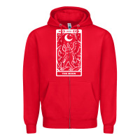 Red mothman   the moon Zipper Hoodie - linhVisuals