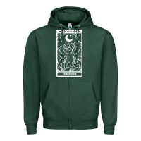 Sports Green mothman   the moon Zipper Hoodie - linhVisuals