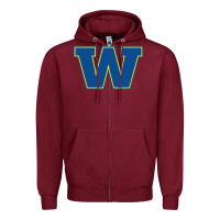 Burgundy wooster high school Zipper Hoodie - linhVisuals