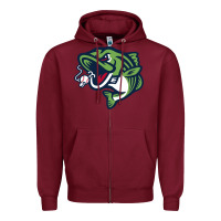 Burgundy gwinnett stripers Zipper Hoodie - linhVisuals