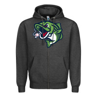 Charcoal Heather gwinnett stripers Zipper Hoodie - linhVisuals