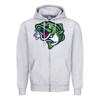Heather Grey gwinnett stripers Zipper Hoodie - linhVisuals