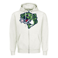 Oatmeal Heather gwinnett stripers Zipper Hoodie - linhVisuals