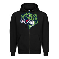Black gwinnett stripers Zipper Hoodie - linhVisuals