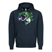 Navy gwinnett stripers Zipper Hoodie - linhVisuals