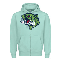 Seafoam gwinnett stripers Zipper Hoodie - linhVisuals