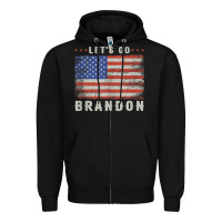 Let’s Go Brandon Funny Vintage American Flag Tank Top Zipper Hoodie | Teevron