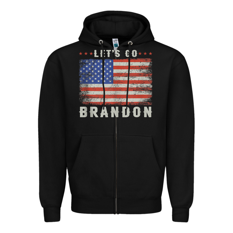 Let’s Go Brandon Funny Vintage American Flag Tank Top Zipper Hoodie by linhVisuals | Teevron