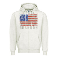 Oatmeal Heather let’s go brandon funny vintage american flag tank top Zipper Hoodie - linhVisuals