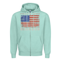 Seafoam let’s go brandon funny vintage american flag tank top Zipper Hoodie - linhVisuals