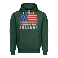 Sports Green let’s go brandon funny vintage american flag tank top Zipper Hoodie - linhVisuals