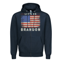 Navy let’s go brandon funny vintage american flag tank top Zipper Hoodie - linhVisuals