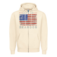 Sandshell let’s go brandon funny vintage american flag tank top Zipper Hoodie - linhVisuals