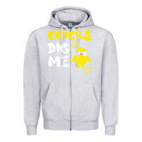 Heather Grey chicks dig me Zipper Hoodie - linhVisuals