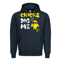 Navy chicks dig me Zipper Hoodie - linhVisuals
