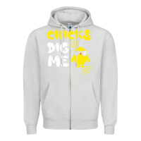 Dove Grey chicks dig me Zipper Hoodie - linhVisuals