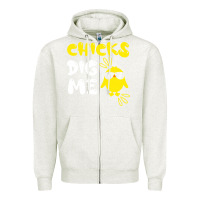 Oatmeal Heather chicks dig me Zipper Hoodie - linhVisuals