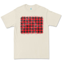 Bone distressed buffalo plaid background Premium Tee - CowCowDesign