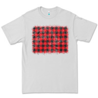 Dove Grey distressed buffalo plaid background Premium Tee - CowCowDesign