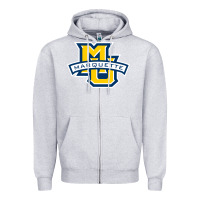Heather Grey marquett Zipper Hoodie - linhVisuals