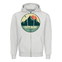 Dove Grey utah retro mountain badge Zipper Hoodie - linhVisuals