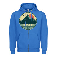 True Royal utah retro mountain badge Zipper Hoodie - linhVisuals