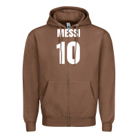 Chestnut messi 10 Zipper Hoodie - linhVisuals