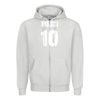 Dove Grey messi 10 Zipper Hoodie - linhVisuals