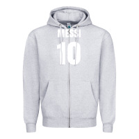 Heather Grey messi 10 Zipper Hoodie - linhVisuals