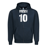 Navy messi 10 Zipper Hoodie - linhVisuals