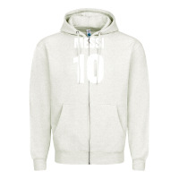 Oatmeal Heather messi 10 Zipper Hoodie - linhVisuals