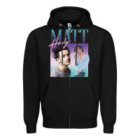Black matt healy homage Zipper Hoodie - linhVisuals