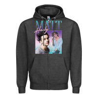 Charcoal Heather matt healy homage Zipper Hoodie - linhVisuals