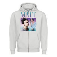 Dove Grey matt healy homage Zipper Hoodie - linhVisuals
