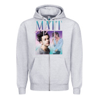 Heather Grey matt healy homage Zipper Hoodie - linhVisuals