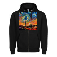 Black van gogh never saw gallifrey Zipper Hoodie - linhVisuals
