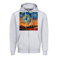 Heather Grey van gogh never saw gallifrey Zipper Hoodie - linhVisuals